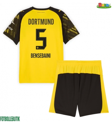 Borussia Dortmund Ramy Bensebaini #5 Hemmaställ Barn 2025-26 Kortärmad (+ Korta byxor)